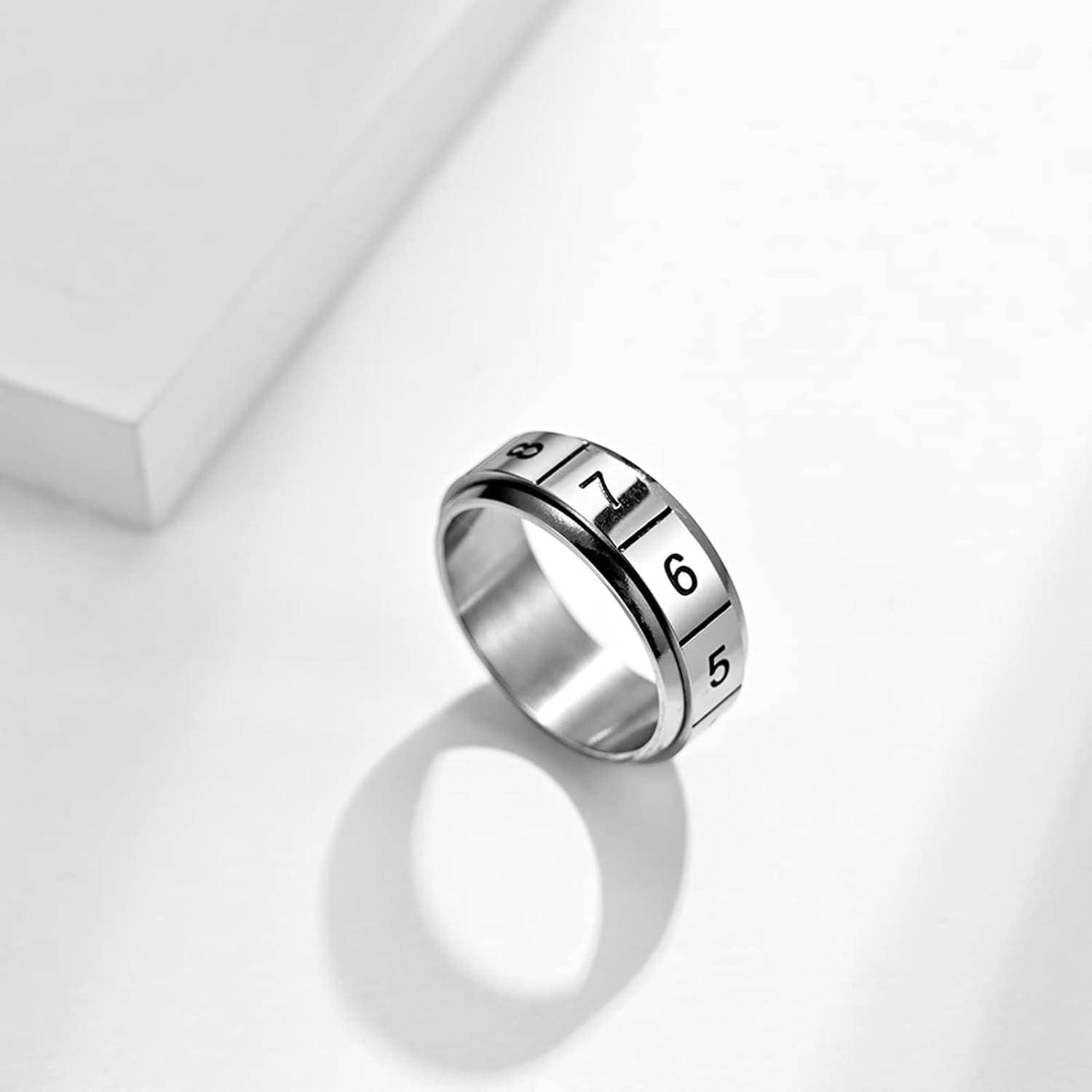 Epinki 8 mm angstring, spinner ring anti-stress roestvrij staal fidget