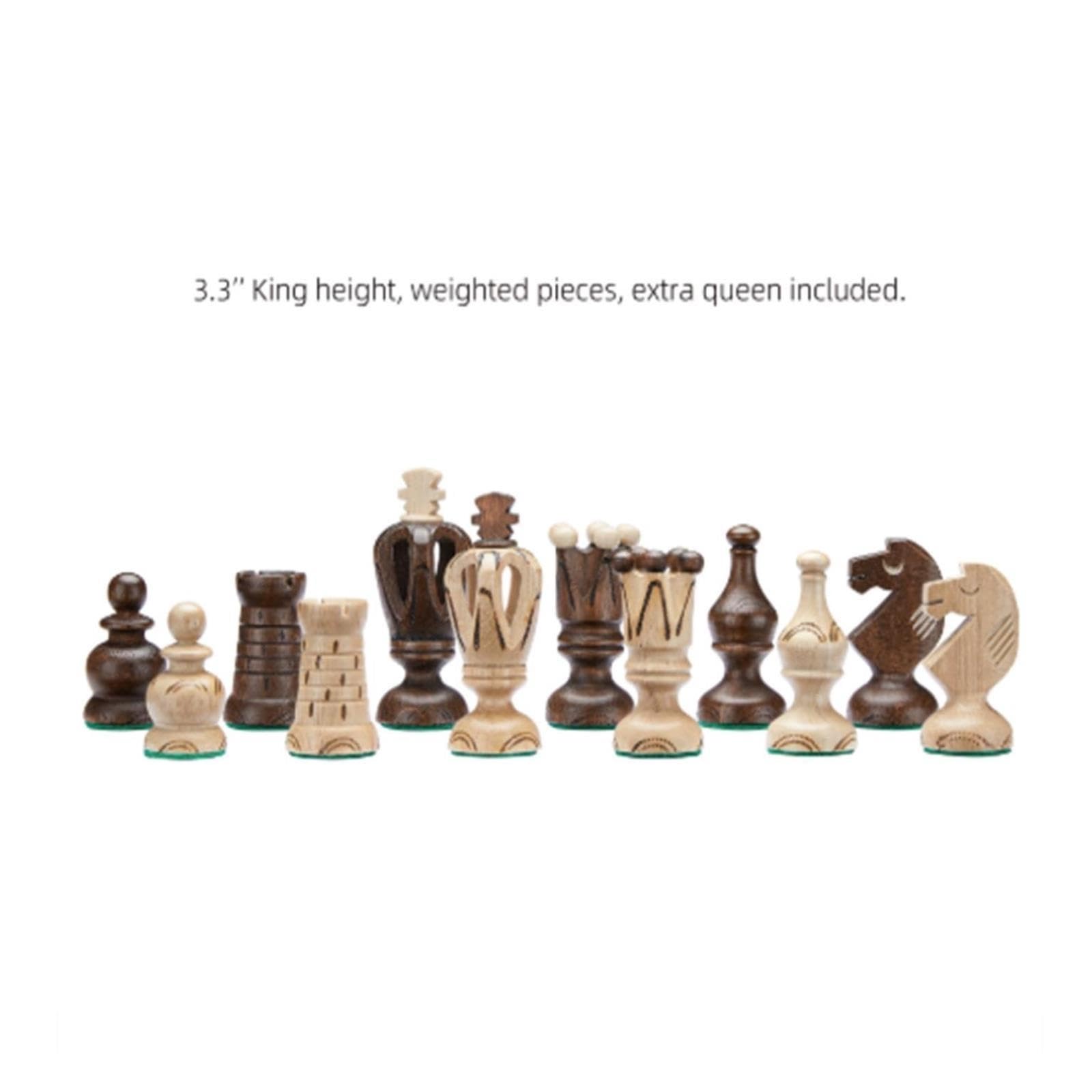 Set di scacchi in legno intagliato europeo in stile vintage | Scacchiera pieghevole, pezzi degli scacchi artistici in legno da collezione e regalo