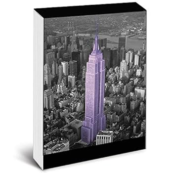 Graphique's New York Glitz Pocket Notes – Pocket Notebook with Purple Empire State Building on B&W Background and Matching Magnetic Case, 75 Full Color Pages, 3" x 4"