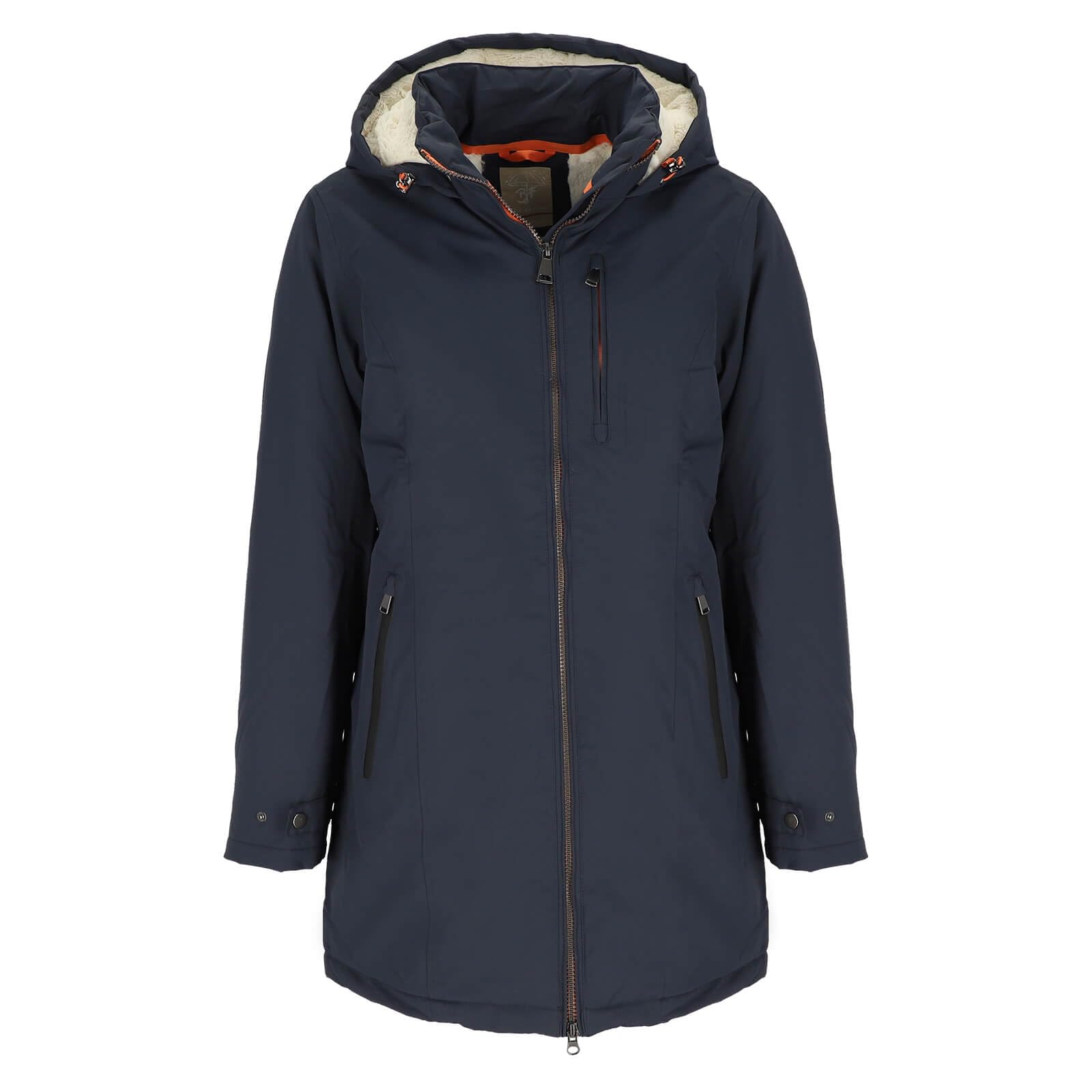 Blue Flame Damen Funktionsmantel mit Plüschfutter - Lange Funktionsjacke wasserdicht
