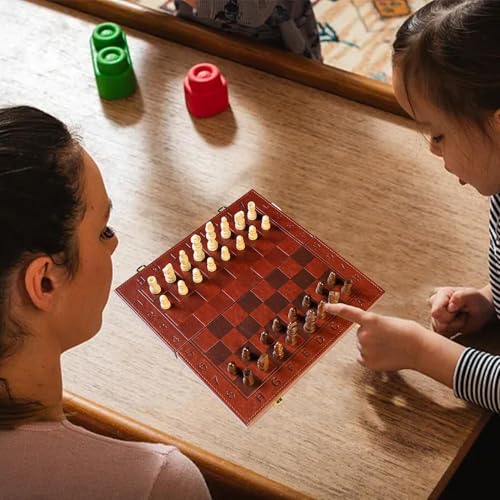 Jeu d'échecs en bois pliable complet avec pièces pour débutant