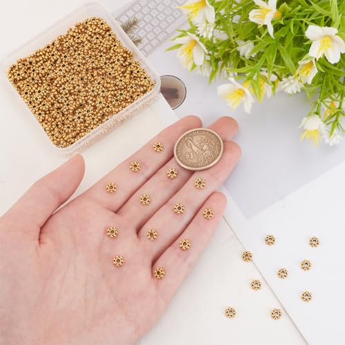 PH PandaHall 300PCS Tibetan Flower Spacer Beads - Image 3