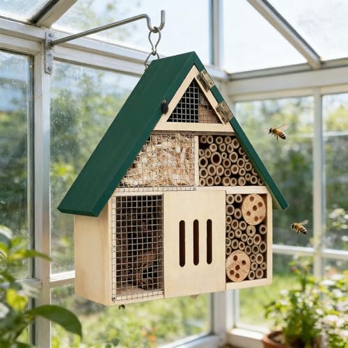 Structure extérieure pour stimuler la pollinisation et nid de tige suspendu écologique - 6