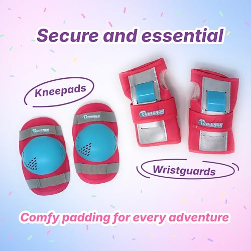 Image of CHICAGO Skates Girls Quad Roller Skates Combo with Protective Gear - Pink /White