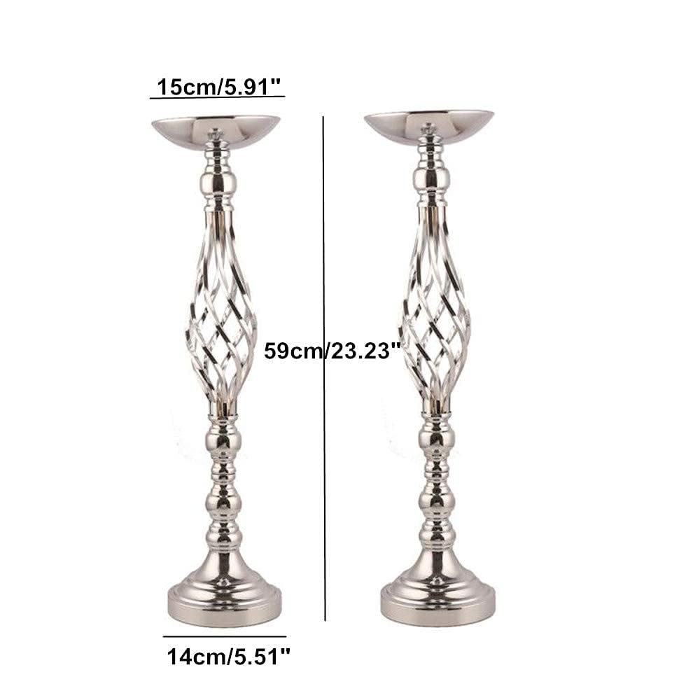 Centros de mesa de boda para mesas de recepción, soportes de candelabros giratorios, jarrones de arreglo floral de boda, centros de mesa de metal para decoración del hogar líder en la carretera de 4