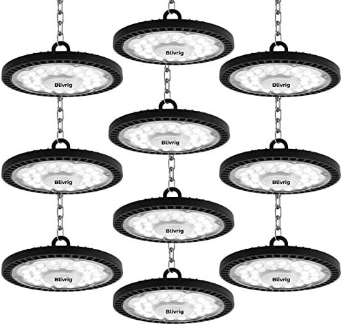 100W LED UFO High Bay Light,10000LM Industrial UFO Lamp Commercial Area Lighting,6500K Daylight White Ultra Thin LED Warehouse Lighting, IP65 Waterproof Commercial Bay Lighting Shop Workshop Lights