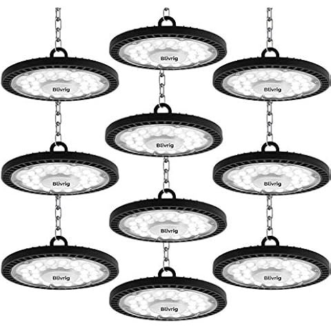 300W UFO LED High Bay Light,Blivrig led spotlight UFO Led 30000LM 6500K cold white spotlight workshop lamp LED high bay light for workshops and factories Garage (10packs, 300W) Cover