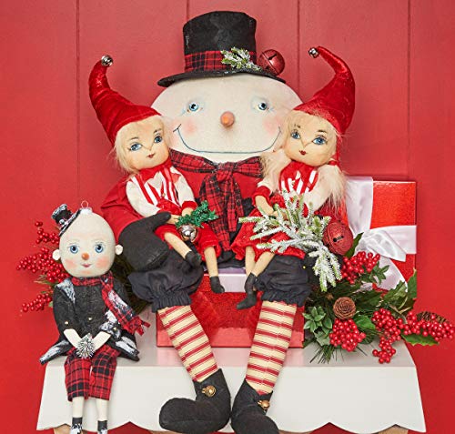 GALLERIE-II-Abercrombie-Snowman-Joe-Spencer-Gathered-Traditions-Soft-Christmas-Figurine-Winter-Holiday-Xmas-Handcrafted-Shelf-Sitter-Figure-Cute-Whimsical-Decor-Decoration-Black GALLERIE II Abercrombie Snowman Joe Spencer Gathered Traditions Soft Christmas Figurine Winter Holiday Xmas Handcrafted Shelf Sitter Figure Cute Whimsical Decor Decoration Black