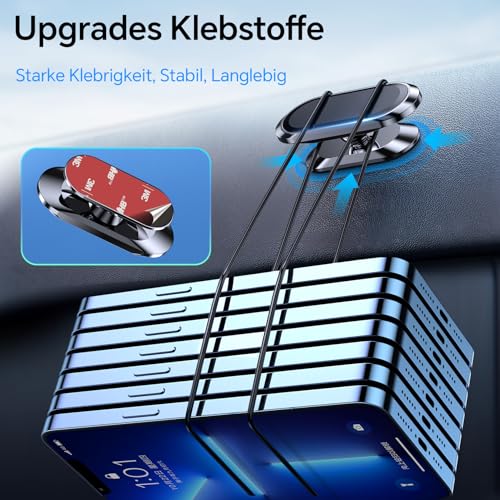 Coolpow Handyhalterung Auto Magnet【2 Stück】 Handy Halterung Auto Magnet【Ganzmetall】 Universal Magnetische Handyhalter Auto für Armaturenbrett【360°】 KFZ Handyhalterung für Samsung iPhone Alle Telefon