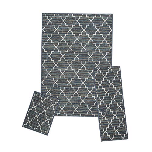 Woven Trends Modern Contemporary 3-Piece Rug Set, 5x7 Area Rug,