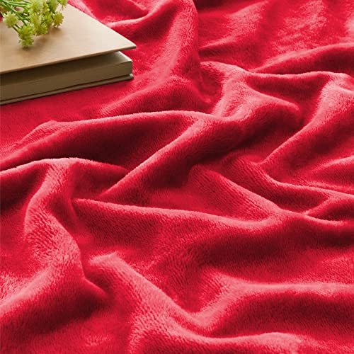 Image of BEDELITE Fleece Blankets Queen Size Red Throw Blankets for Bed, Luxury Plush Cozy Fuzzy Blanket 90x90 inches, Super Soft Warm Lightweight Throw Blanket All Seasons Suitable