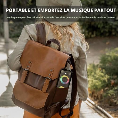 Enceinte Bluetooth sans fil étanche noire avec basses 30W AUX