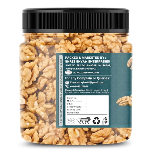 Image of JUNGLE FLORA Premium Walnut Kernels 500gm | 100% Natural Raw Walnuts Without Shell | Akrot Giri Dry Fruit Rich in Iron and Protein | Ideal for Breakfast | Low in Calorie Nuts