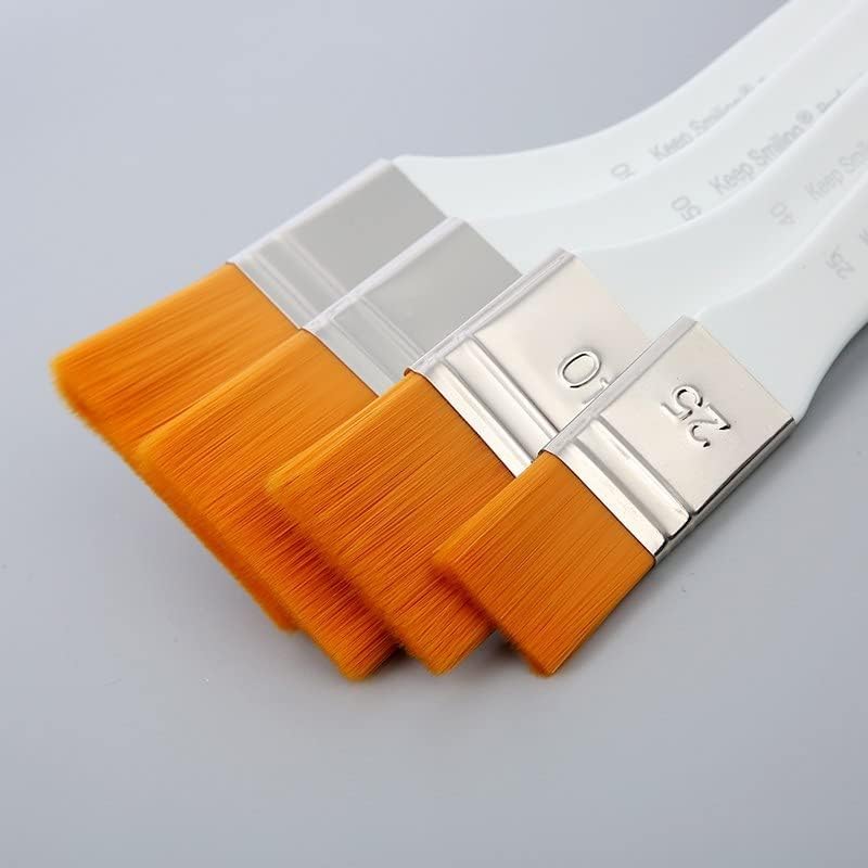 Art shark Keep Smiling Professional Wash Brush Various Sizes, Acrylic Flat Brush, Wooden Handle Brush Artist Set for Oil Painting, Watercolour, Oil Painting (60mm)