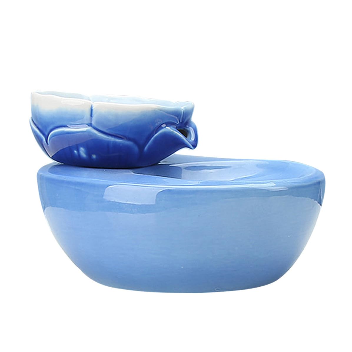 Ciieeo Distributore Automatico da 1.5l per Animali Domestici Acqua in Ceramica Blu con Grande Capacità e Design Antigoccia Adatto per Gatti e Cani a Casa