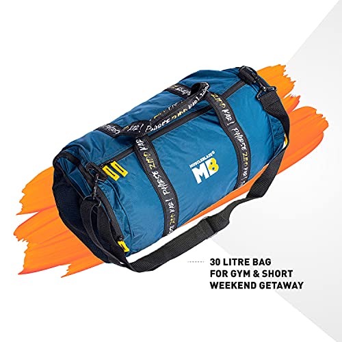 Image of MuscleBlaze Gym Bag (Phirse Zidd Kar), Duffle Bag for Men and Women, Blue, 30 L