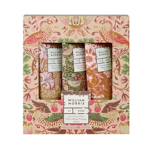 William Morris At Home Hand Cream Gift Set for Her, Luxury Travel Size 3 x 30ml, Iceland 1871 Scented Hand Care with Shea Butter, Vitamin E, Vegan and Cruelty Friendly, Beauty Self-Care