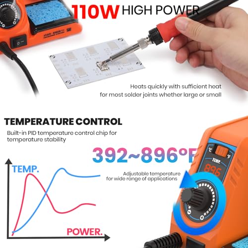 Image of 926LED V1 110W High-Power Compact Soldering Iron Station Kit w Temp Control