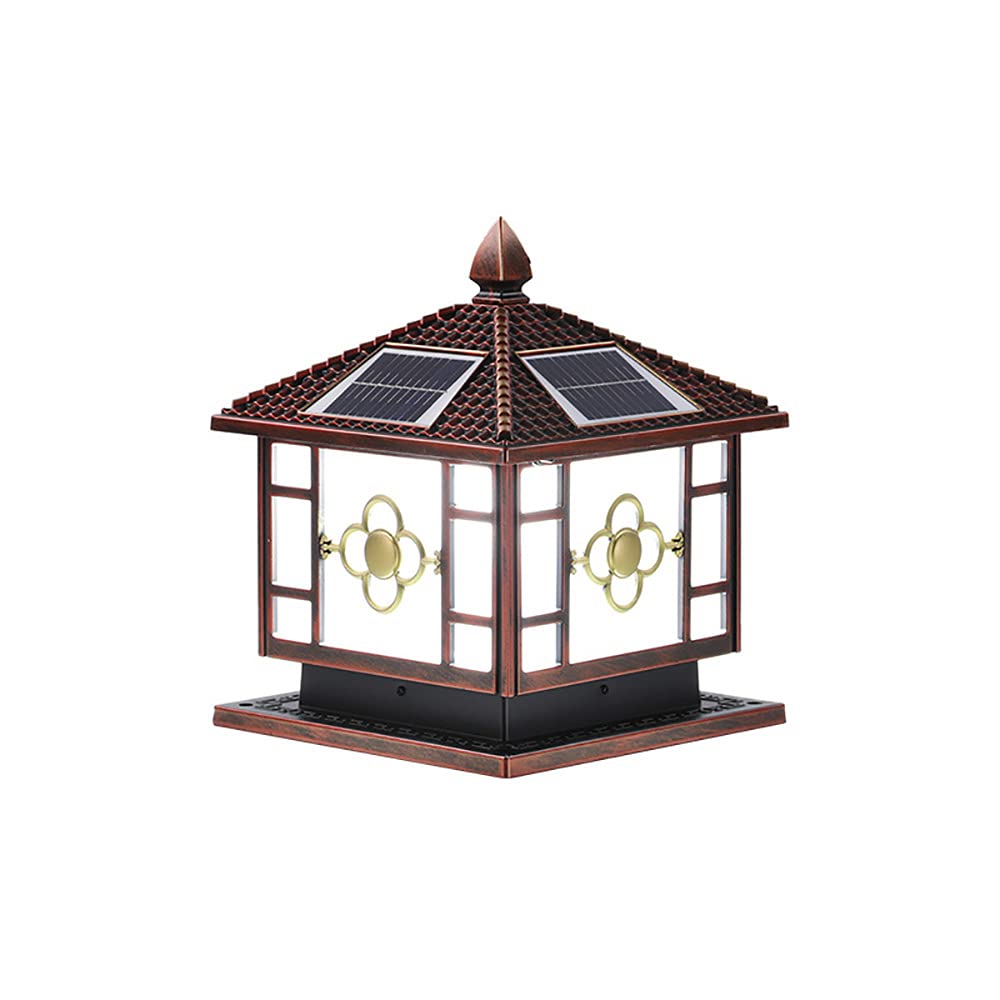Zewnętrzne wodoodporne lampy solarne Kolumna IP55 Lampa ogrodowa Korytarz Dekoracyjna lampa z akrylowym abażurem, Możliwość przyciemniania, Ciepłe światło/Białe światło (M)
