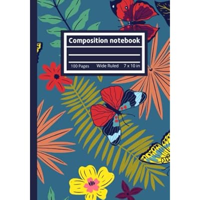 Composition notebook: Butterfly Pattern illustration | Cute Aesthetic Journal For Girls, Teens, Women | Wide Lined Paperback