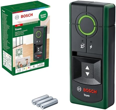 Bosch Leitungssuchgerät Truvo der 2. Generation | einfache Ein-Knopf-Bedienung, einfaches Orten von stromführenden Kabeln und Metallobjekten, Wandscanner bis 70mm, im Karton