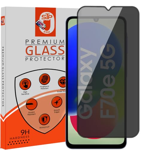 Image of STP FEEL Premium Grade Privacy Tempered Glass Screen Protector Guard Compatible For Samsung F70e 5G (6.7 Inch, Pack of 1) Full Edge to Edge Coverage Anti-Spy /Anti-Peeping 9H Hardness