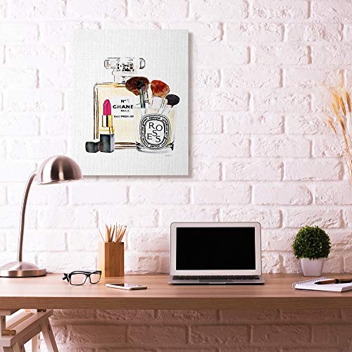 Image of Fashion Makeup Perfume Lipstick Still Life, 30 x 40 Inch Canvas Wall Art | Stupell Industries . By Amanda Greenwood . Ready to hang . Fashion inspired decor . Made in USA