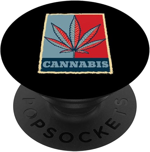 Weed Cannabis Ganja Retro 420 Marihuana Smoker Funny PopSockets Swappable PopGrip