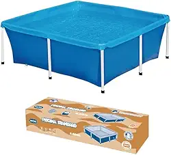 Mor - Piscina Infantil Retangular 2000 Litros PVC Azul com Estrutura de Aço Galvanizado, Fácil de Montar, Ideal para o Verão e Diversão em Família.