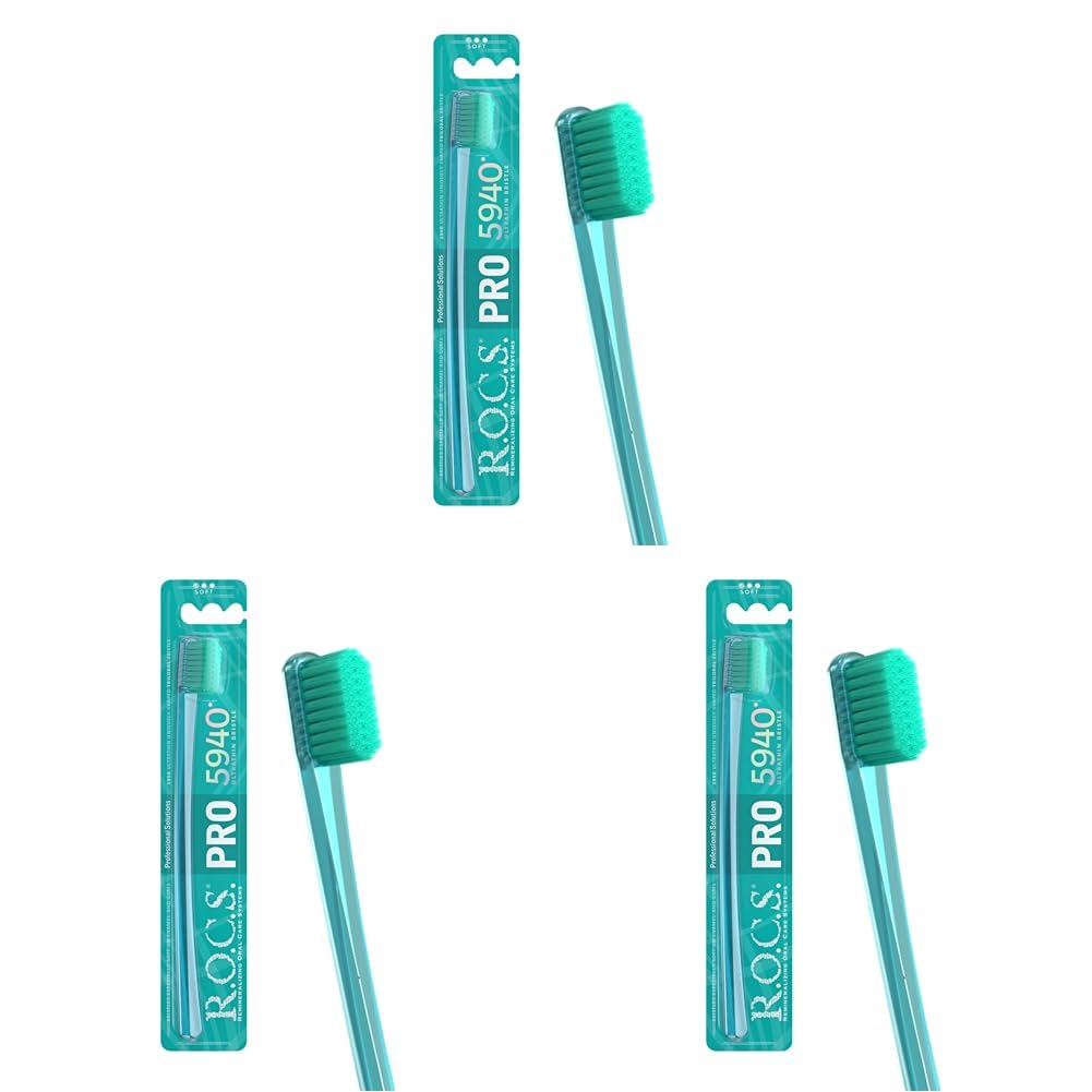 R.O.C.S. Pro 5940 Fırça Kılı İçeren Ultra Yumuşak Diş Fırçası (3 paketi)