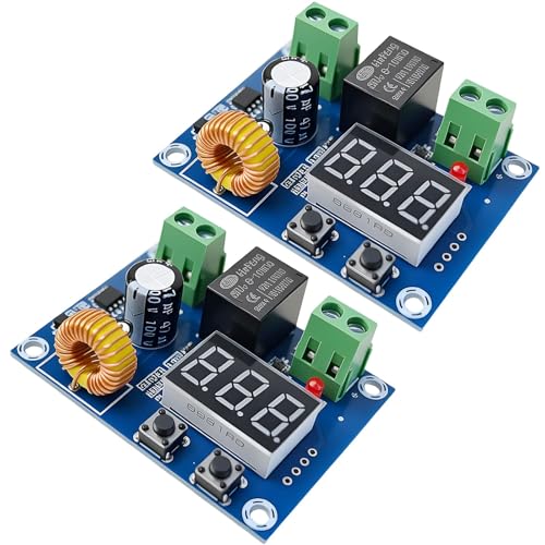 mgmooa 2PCS 12-36V DC Low Voltage Cutoff Protector, Digital Low Voltage Disconnect Switch, Over-Discharge Protection Module for Lead Acid Lithium Batteries