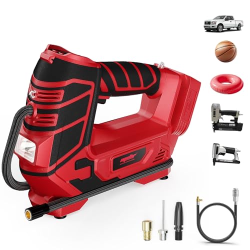 Mellif Portable Tire Inflator & Air Tool Compatible with Milwaukee 18v Battery (Tool Only), Inflation & Pneumatic Tools, 160 PSI Air Compressor Pump, Digital Pressure Gauge, LED Light, Auto Shut-Off