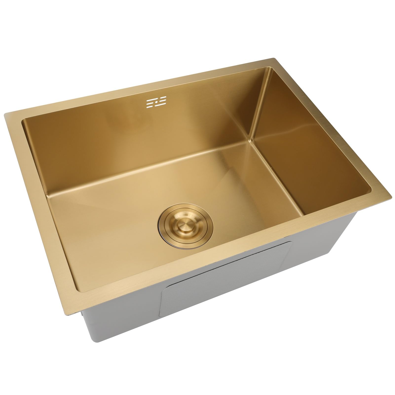LMYSXAOZ Gold Stainless Steel Kitchen Sink 75x45cm, Top Mount Single Bowl, Handmade Prep with Nano Coating - Easy-Clean, Drain Kit Included, Ideal for Modern Kitchens, Multiple