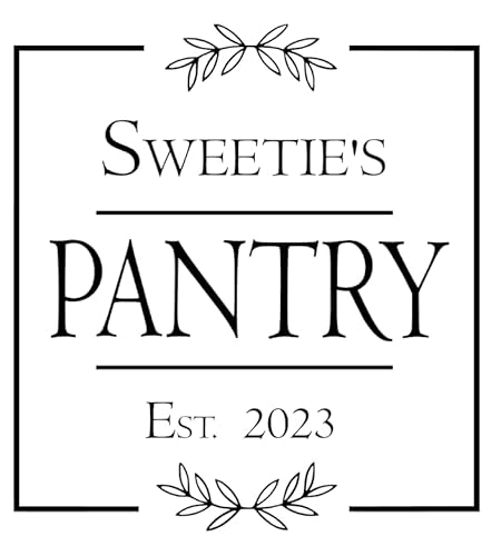 Custom Square Pantry Door Decal with Name & Year