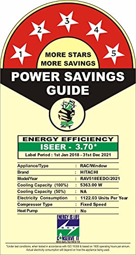 Image of Hitachi 1.5 Ton 5 Star Window AC (Copper, Dust Filter, 2021 Model, RAV518EEDO, White), Extra Large, Free 1 Year Extended warranty