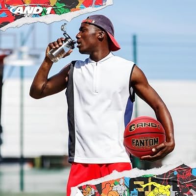 AND1 Fantom Rubber Basketball: Official Regulation Size 7 (29.5 inches) Streetball - Deep Channel Construction, Made for Indoor Outdoor