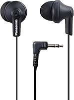 Panasonic ErgoFit RP-HJE120 Wired Earbuds, 3.5mm In-Ear Headphones, Crystal-Clear Sound, Custom S/M/L Fit for Phones & Laptops - Matte Black