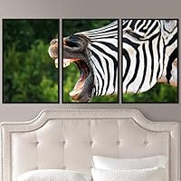 3 Piece Framed Canvas Wall Art Single Striped Animals Black and White Dramatic Modern Art for Living Room Bedroom - 16