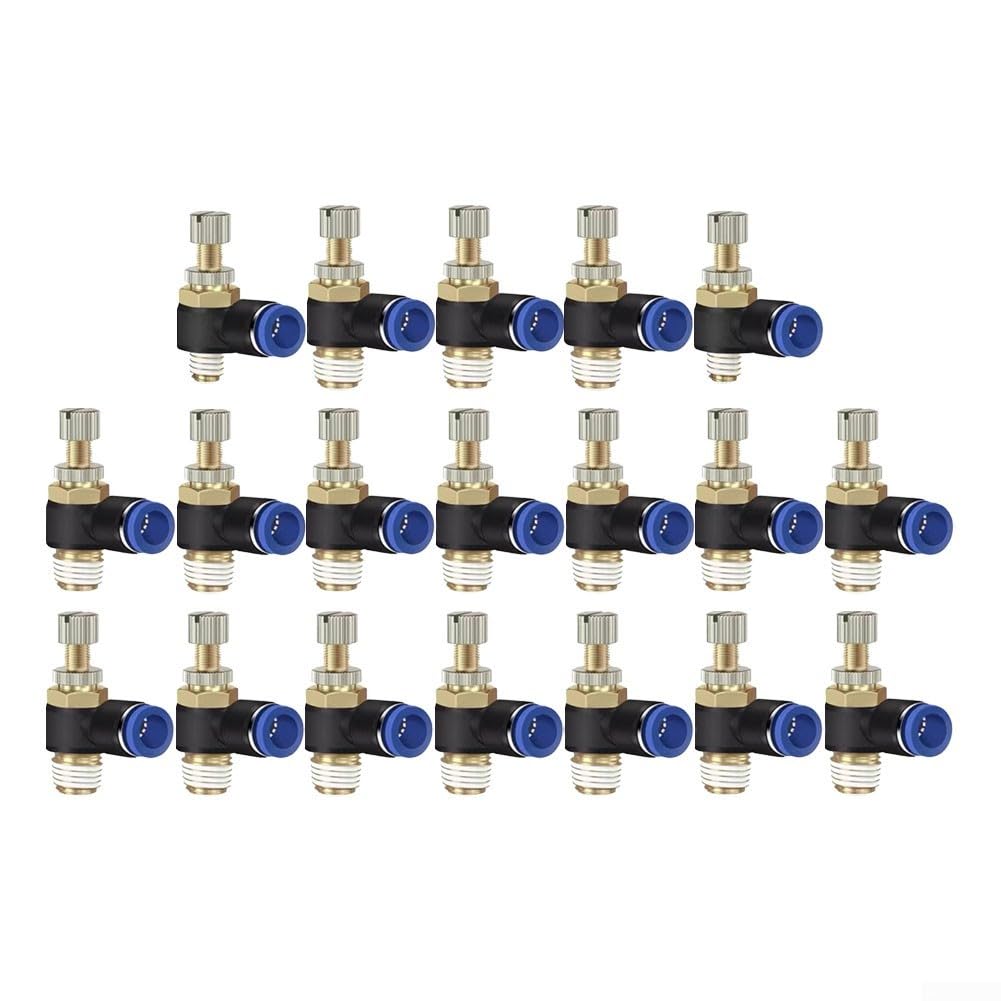 Vanne D'étranglement Pneumatique SL - Forme En L, Pour Tubes 4-12 Mm, étanche PTFE, Pression 0.3-0.9 MPa - 2