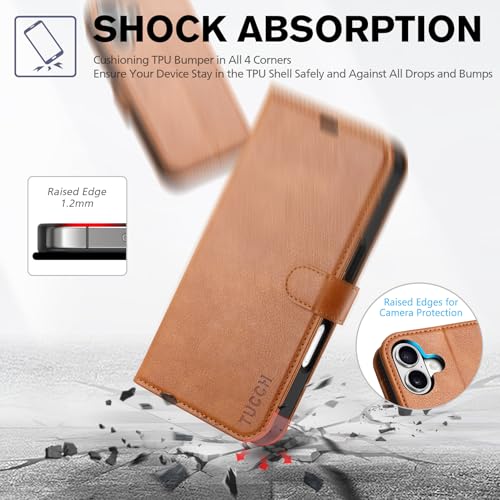 TUCCH Case Wallet for iPhone 17 6.3" 2025, RFID Blocking Folio, Light Brown by TUCCH - Used condition - Image 6