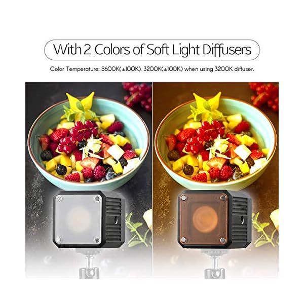 Dazzne Dimmbare Cob-Video-Licht, wasserdicht, 20 m, für DSLR, Digitalkameras, Camcorder und Action-Kameras, schwarz – Bild 5