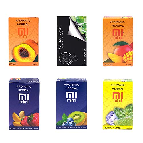 6 Paquetes x 50g Sabor SURTIDO Hibron Hierba Melaza Para Shisha Cachimba Sin...