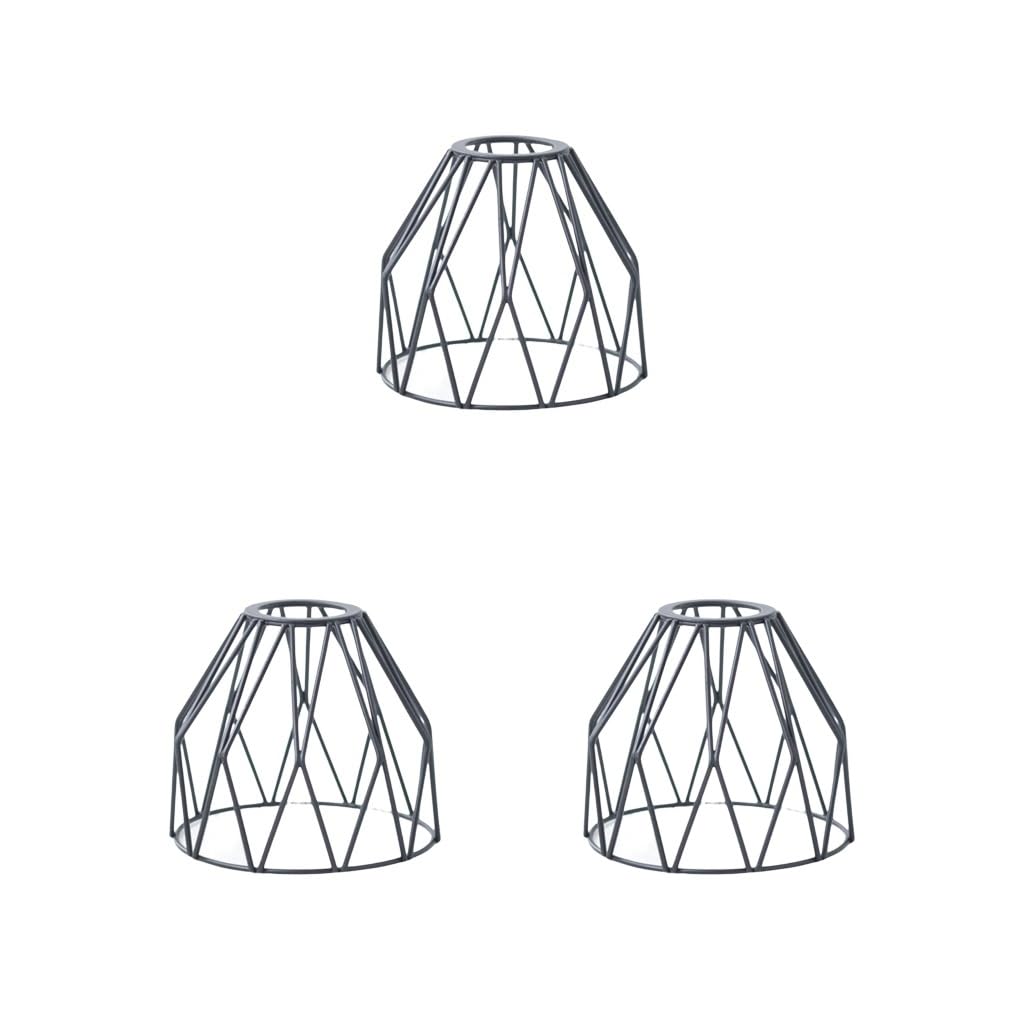 3 Set Wire Cage Lamp Shades Iron Retro for Cage Sconces Home Pendant Lights