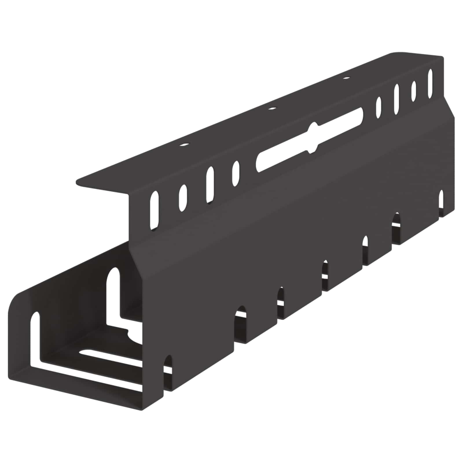 Gestión de cables para escritorio, juego de 2 unidades – Bandeja para cables de acero para el orden en el lugar de trabajo – Negro 43 x 9 x 11,5 cm