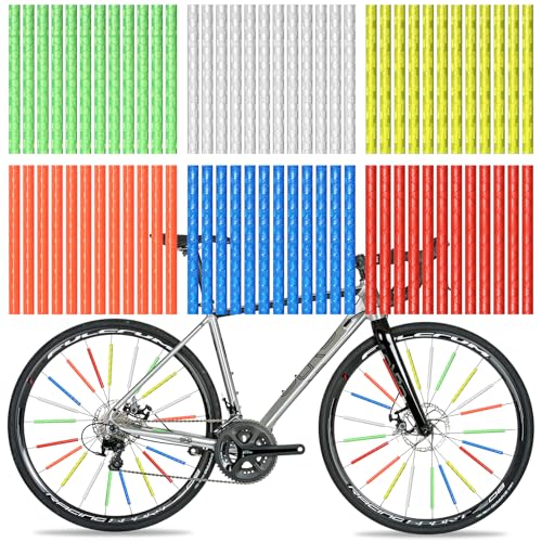 72 Pezzi Catadiottri per Raggi Bicicletta 75mm Catarifrangenti Colorati Riflettori