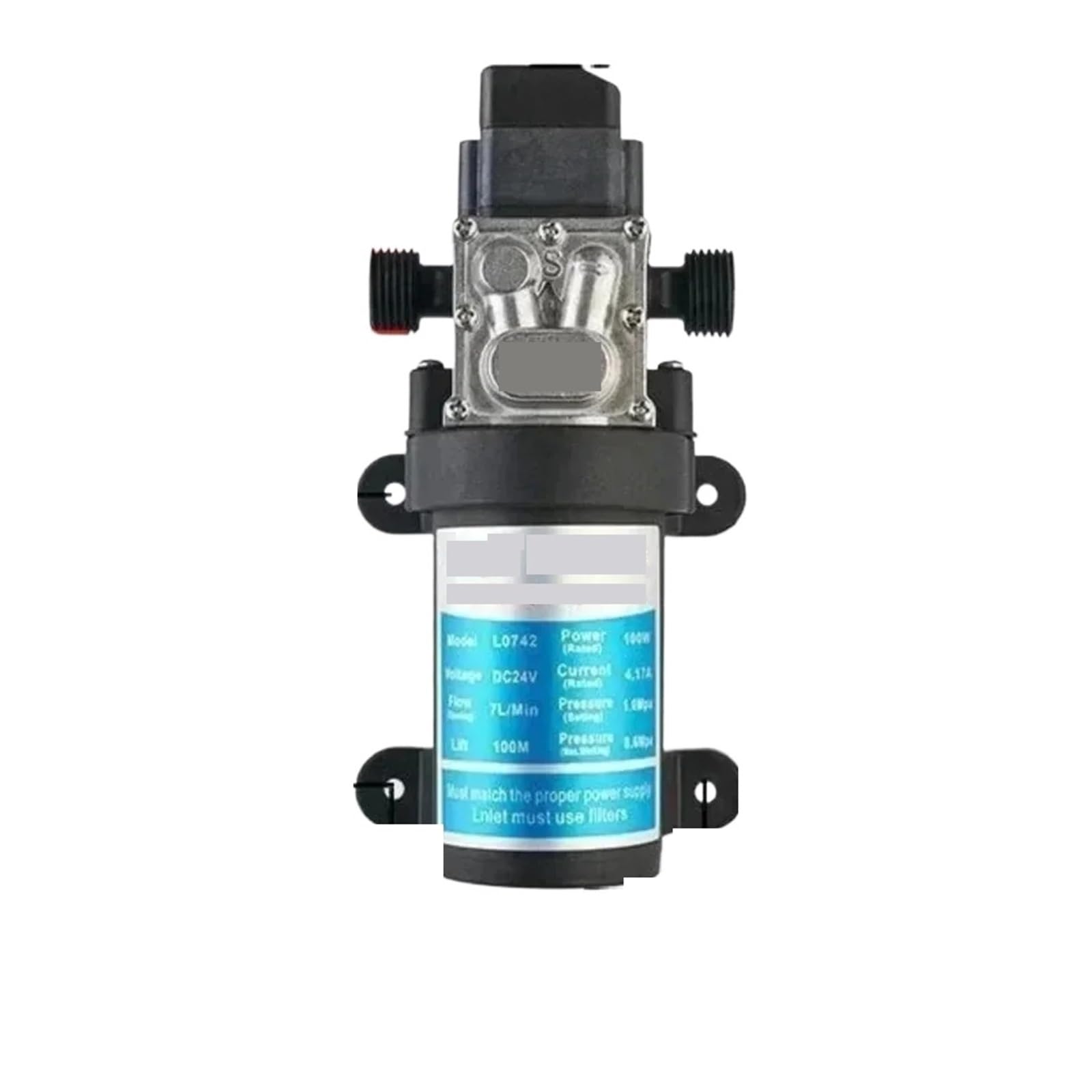 1/2" 24V 100W 7L Electric Diaphragm Pump Self Priming Household High-temperature Resistant Water Pressure Testing(Auto)