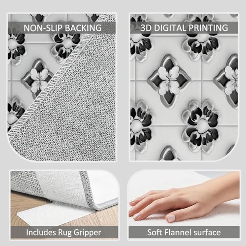 Tapis de salon 160 x 230 cm design géométrique moderne trèfle doux - 8