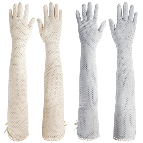 Gants longs kilofly anti-UV tissu respirant et anti-glisse conduite estivale femme