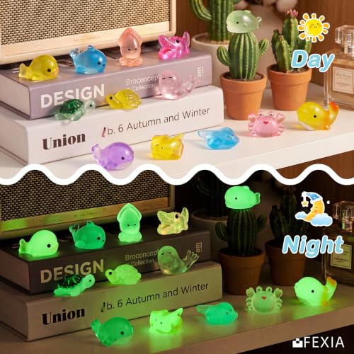 Image of FEXIA 35pcs Mini Ocean Resin Animals Tiny Figurines for Fish Tank Decor