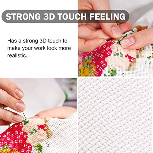 Image of Cross Stitch Aida Fabric 18 Count, 59 by 39 Inch Large Size, Classic Reserve Cross Stitch Aida Cloth for Home DIY Embroidery Decoration